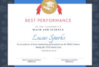 Math Contest - Certificate Template - Visme Within Best Performance regarding Certificate For Summer Camp  Templates 2020
