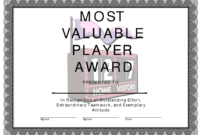 Most Valuable Player Award Certificate Template Download Fillable Pdf regarding Top Teamwork Certificate Templates 10 Team Awards
