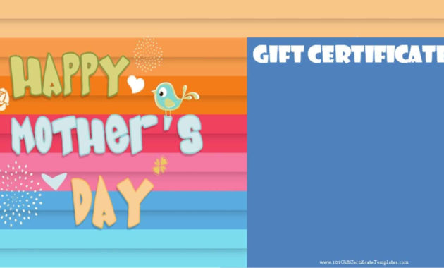 Mother'S Day Gift Certificate Templates intended for Mothers Day Gift Certificate Templates