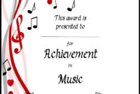Music Award Certificates: *Editable* | Awards Certificates Template regarding New Piano Certificate Template  Printable