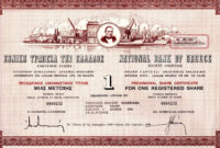 National Bank Of Greece, Title Of 1 Share, Bond Stock Certificate, Year throughout Certificate Of Championship