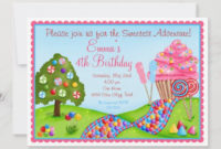 Oh Sweet Candy Land Birthday Cupcake Invitations | Zazzle regarding Free Cupcake Certificate Template  7 Sweet Designs