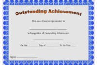 Outstanding Achievement Certificate Template Free Printable Pertaining for Fresh Student Leadership Certificate Template Ideas