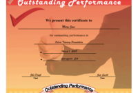 Outstanding Performance Certificate Printable Certificate within Free Outstanding Performance Certificate Template