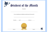 Outstanding Student Printable Certificate Template Student With Regard for Student Leadership Certificate Template
