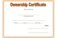 Ownership Certificate Templates Editable [10+ Official Designs] within Ownership Certificate Templates