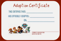 Pet Adoption Certificate Template 8 - Best Templates Ideas For You with Dog Adoption Certificate Template