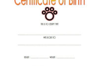 Pet Birth Certificate Template Free (7+ Editable Designs) with regard to Dog Birth Certificate Template Editable