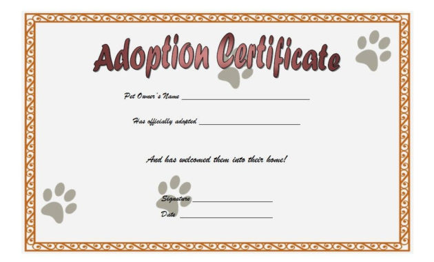 Pin On Adoption Certificate Free Ideas within Amazing Cat Birth Certificate  Printable