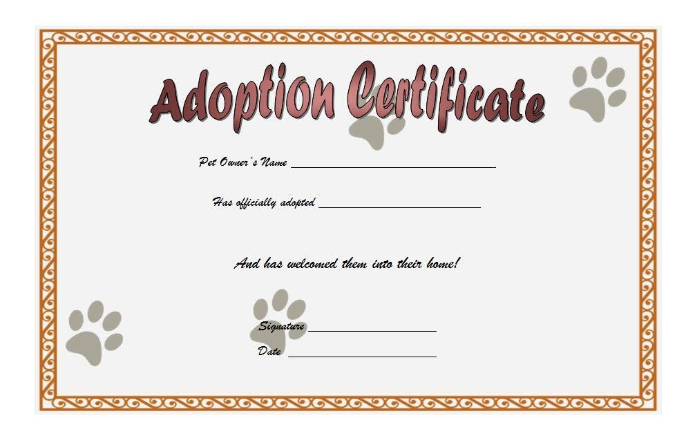 Pin On Adoption Certificate Free Ideas within Amazing Cat Birth Certificate  Printable