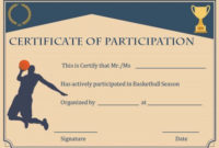Pin On Basketball Participation intended for Netball Participation Certificate Editable Templates