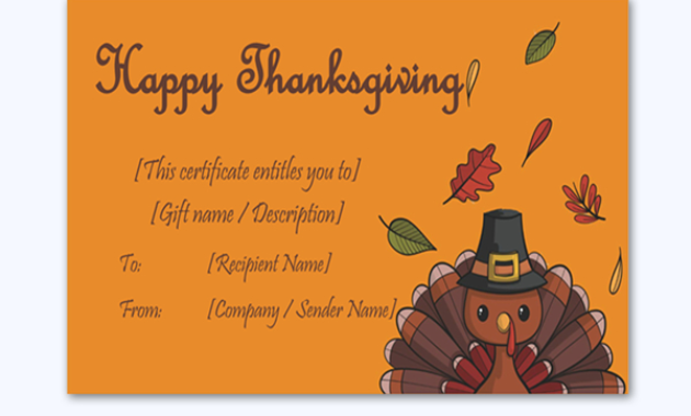 Pin On Gift Certificate Templates with regard to Best Thanksgiving Gift Certificate Template