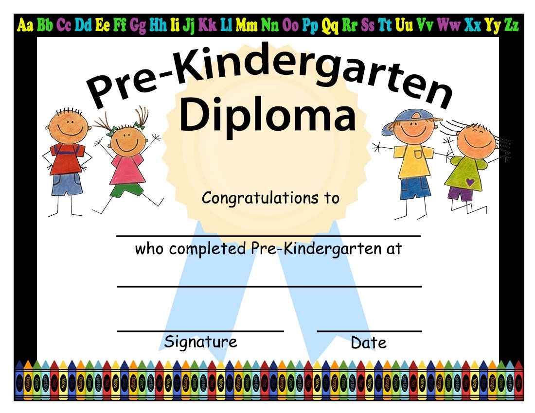 Pre-Kindergarten Graduation Diplomas Blank Graduation intended for Amazing Certificate For Pre K Graduation Template