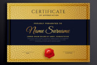 Premium Golden Certificate Template Design - Download Free Vector Art inside Amazing Drawing Competition Certificate Templates