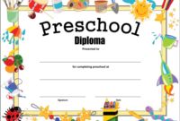 Preschool Diploma Certificate How To Make A Preschool Diploma With intended for Pre Kindergarten Diplomas Templates Printable