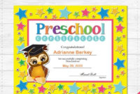 Preschool Graduation Diploma Certificate Instant Download | Etsy | Pre inside Certificate For Pre K Graduation Template