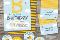 Printable Bee-Day Themed Digital Party Pack - Invitations, Thank Yous regarding Cupcake Certificate Template  7 Sweet Designs