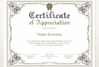 Printable Certificate Of Appreciation Editable Certificate | Etsy within Top Editable Stock Certificate Template