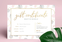 Printable Gift Certificate Template - Beauty And Salon Gift Voucher - Corjl inside Professional Salon Gift Certificate