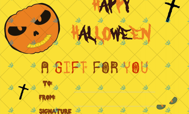 Printable Halloween Gift Certificate Pumpkin - Word Layouts | Gift inside Top Halloween Gift Certificate Template