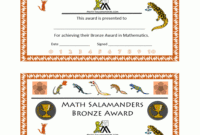 Printable Math Certificates From The Math Salamanders with regard to Fresh Math Achievement Certificate Printable