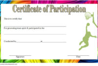 Printable Netball Participation Certificate Templates - Fresh Template throughout Netball Certificate