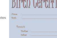 Puppy Birth Certificate Template Free – 10+ Special Editions throughout Stunning Dog Birth Certificate Template Editable