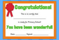 Ready For Primary School Certificate (Teacher Made) for Best Math Certificate Template 7 Excellence Award