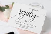Registry Card Template Wedding Registry Card Gift Registry | Etsy In inside Editable Wedding Gift Certificate Template