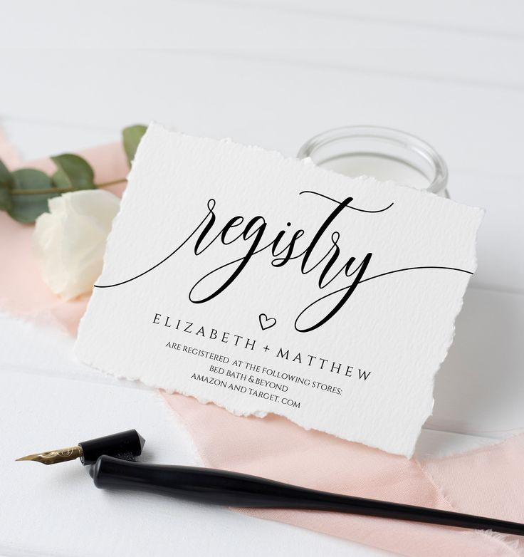 Registry Card Template Wedding Registry Card Gift Registry | Etsy In inside Editable Wedding Gift Certificate Template