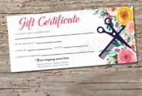 Salon Gift Certificate Template Free Elegant Custom Hair Salon regarding Professional Beauty Salon Gift Certificate