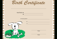 Sample Dog Birth Certificate | Templates At Throughout Service Dog intended for Puppy Birth Certificate Template