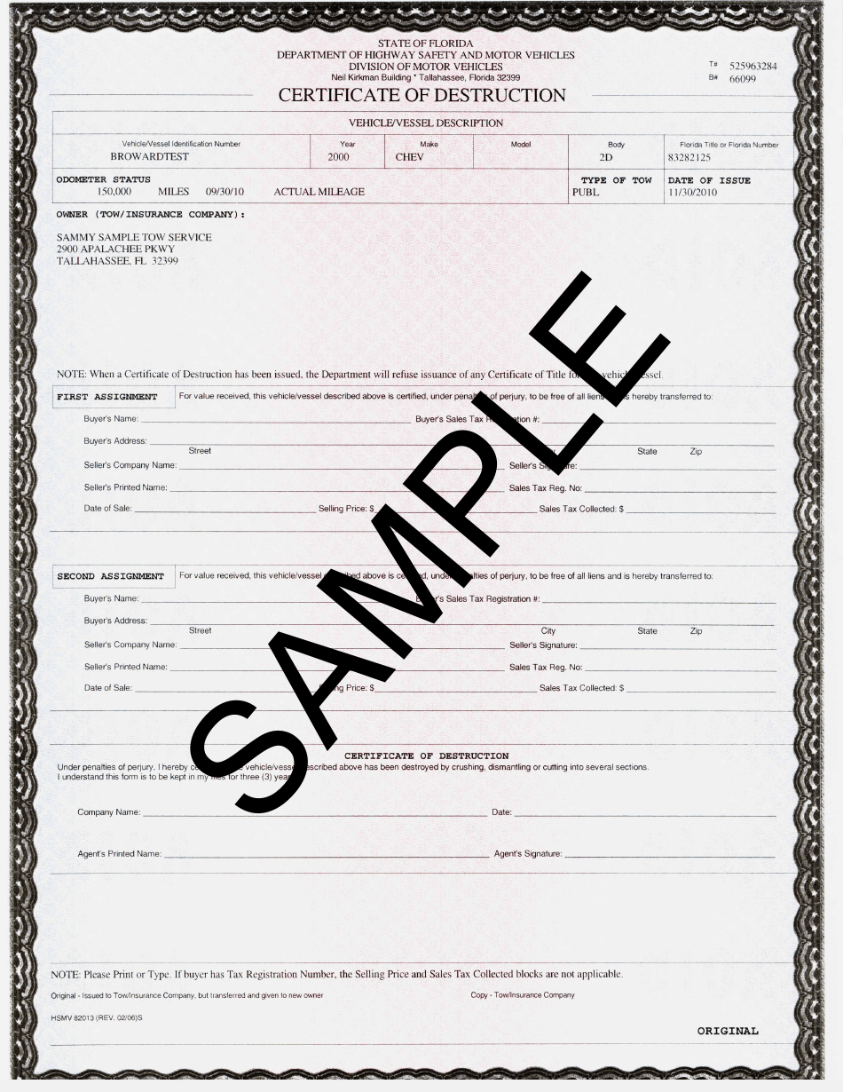 Sample Form Hsmv82013 Download Printable Pdf Or Fill Online Certificate within Certificate Of Championship
