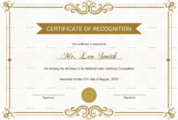School Recognition Certificate Design Template In Psd, Word pertaining to Certificate Of Recognition Template Word