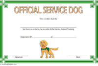 Service Dog Certificate Template (1) - Templates Example | Templates with regard to Best Dog Training Certificate Template