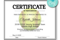 Softball Certificate | Certificate Templates, Business Plan Template pertaining to Stunning Baseball Achievement Certificate Templates
