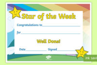 Star Of The Week Certificate (Teacher Made) inside Fantastic Editable Certificate Social Studies