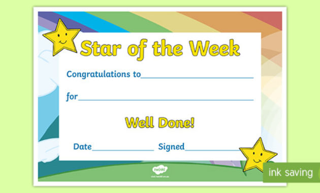 Star Of The Week Certificate (Teacher Made) inside Fantastic Editable Certificate Social Studies