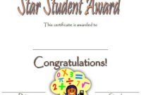 Star Student Certificate Template | Paddle Certificate with Fascinating Star Student Certificate Template