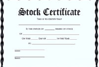Stock Certificate Template Free In Word And Pdf for Download Ownership Certificate Templates Editable