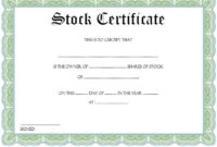 Stock Certificate Template Microsoft Word Free Download | Stock pertaining to Top Editable Stock Certificate Template