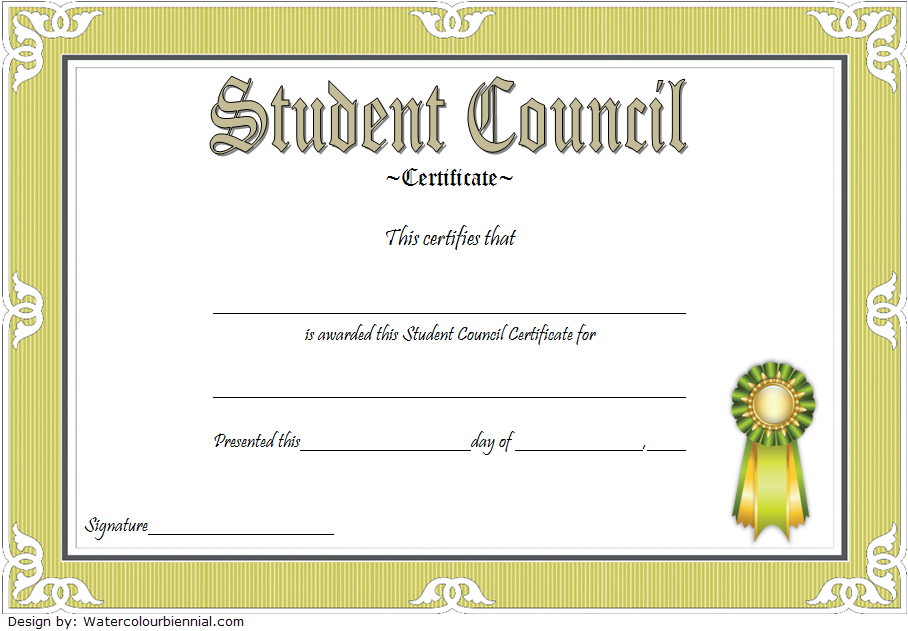 Student Council Award Certificate Template Free 2 | Student regarding Professional Student Leadership Certificate Template