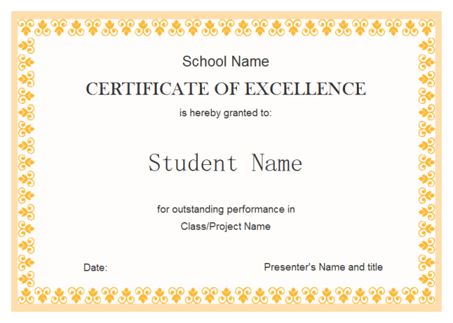 Student Excellence Award | Free Student Excellence Award Templates intended for New Academic Excellence Certificate