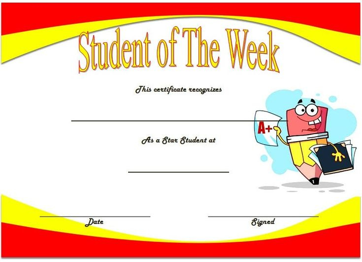 Student Of The Week Certificate Template 3 | Student Of The Week inside Amazing Student Of The Week Certificate
