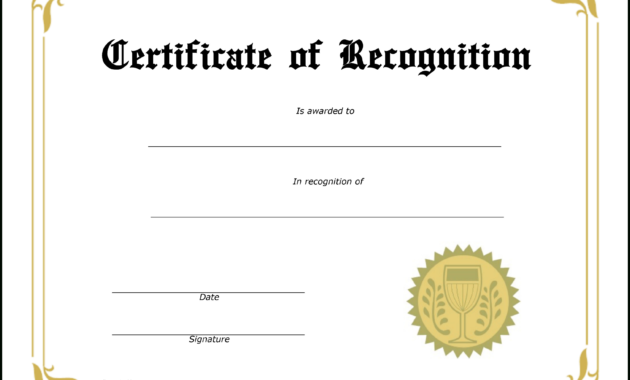 Student Recognition Award Template | Templates At Allbusinesstemplates within Free Academic Achievement Certificate Template