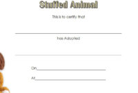Stuffed Animal Adoption Certificate Template Free (2020) in Stuffed Animal Adoption Certificate Template