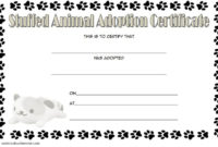 Stuffed Animal Adoption Certificate Template Free For Cat 1 (Dengan Gambar) within Stuffed Animal Adoption Certificate Template