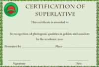 Superlative Certificate Template: 10 Certificate Designs To Inside in Stunning Superlative Certificate Templates