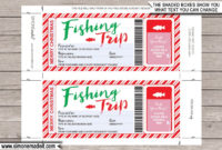 Surprise Fishing Trip Ticket Christmas Gift Voucher Pass | Etsy intended for Fishing Gift Certificate Editable Templates