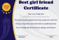 Surprise Your Girlfriend Using These 16+ Best Girlfriend Certificate for Awesome Best Wife Certificate Template